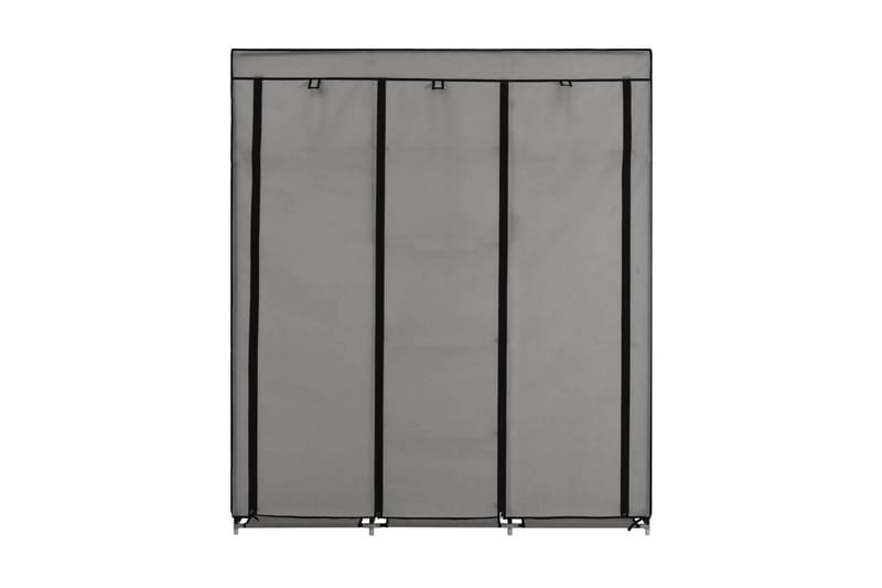 Klædeskab Med Rum Og Tøjstænger 150 X 45 X 175 Cm Stof Grå - Grå - Opbevaring - Tøjopbevaring - Garderobeskabe
