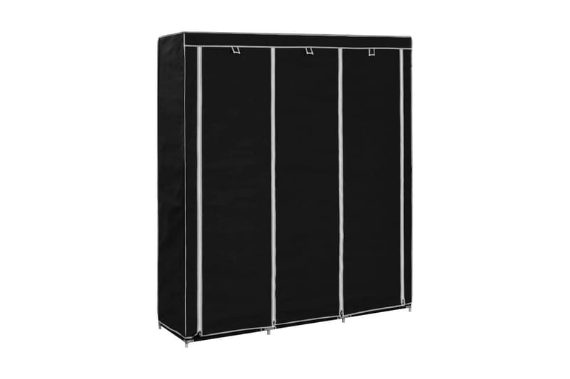 Klædeskab Med Rum Og Tøjstænger 150 X 45 X 175 Cm Stof Sort - Sort - Opbevaring - Tøjopbevaring - Garderobeskabe