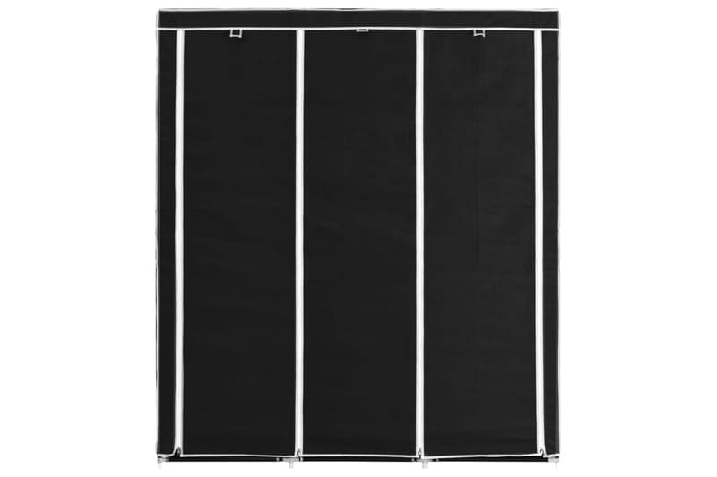 Klædeskab Med Rum Og Tøjstænger 150 X 45 X 175 Cm Stof Sort - Sort - Opbevaring - Tøjopbevaring - Garderobeskabe