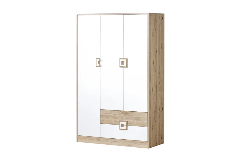 Klacksberg garderobe 120x50x190 cm, Beige / Hvid