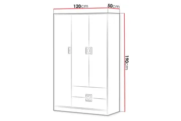 Klacksberg garderobe 120x50x190 cm - Beige / Hvid - Opbevaring - Tøjopbevaring - Garderobeskabe