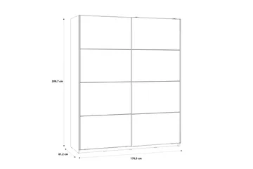 Kocherinovo Garderobe 62x171 cm - Brun/Grå - Opbevaring - Tøjopbevaring - Garderobeskabe