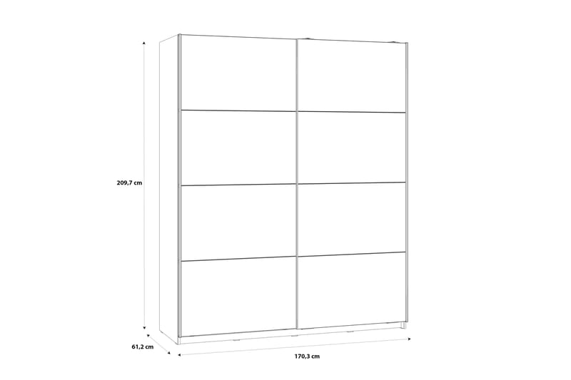 Kocherinovo Garderobe 62x171 cm - Brun/Grå - Garderobeskabe - Garderobeskab & klædeskab