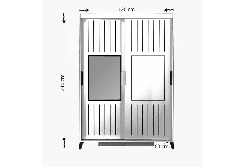Komfortabel garderobe 120 - Hvid - Opbevaring - Tøjopbevaring - Garderobeskabe