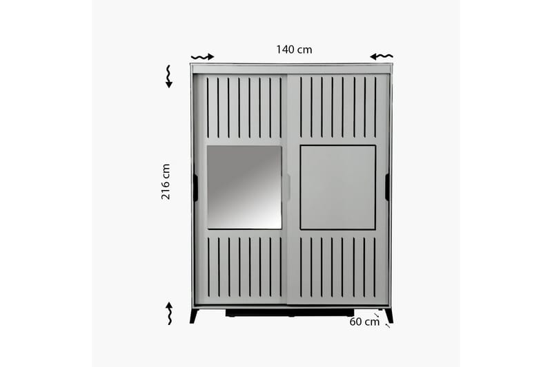 Komfortabel garderobe 130 - Valnød - Opbevaring - Tøjopbevaring - Garderobeskabe