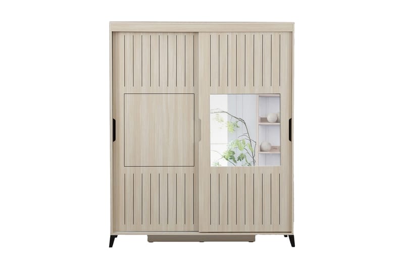 Komfortabel garderobe 140 - Lys træ - Opbevaring - Tøjopbevaring - Garderobeskabe