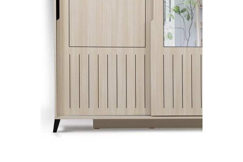Komfortabel garderobe 140 - Lys træ - Opbevaring - Tøjopbevaring - Garderobeskabe