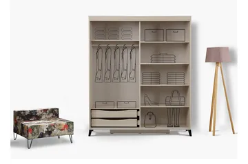 Komfortabel garderobe 140 - Lys træ - Opbevaring - Tøjopbevaring - Garderobeskabe