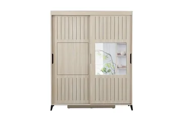 Komfortabel garderobe 160 - Lys træ - Opbevaring - Tøjopbevaring - Garderobeskabe