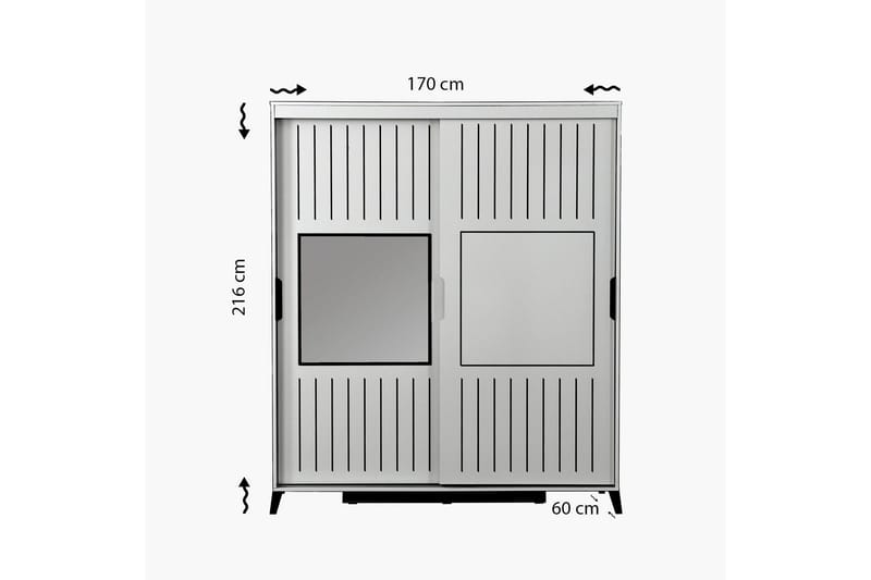 Komfortabel garderobe 170 - Hvid - Opbevaring - Tøjopbevaring - Garderobeskabe