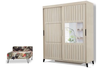 Komfortabel garderobe 170 - Lys træ - Opbevaring - Tøjopbevaring - Garderobeskabe