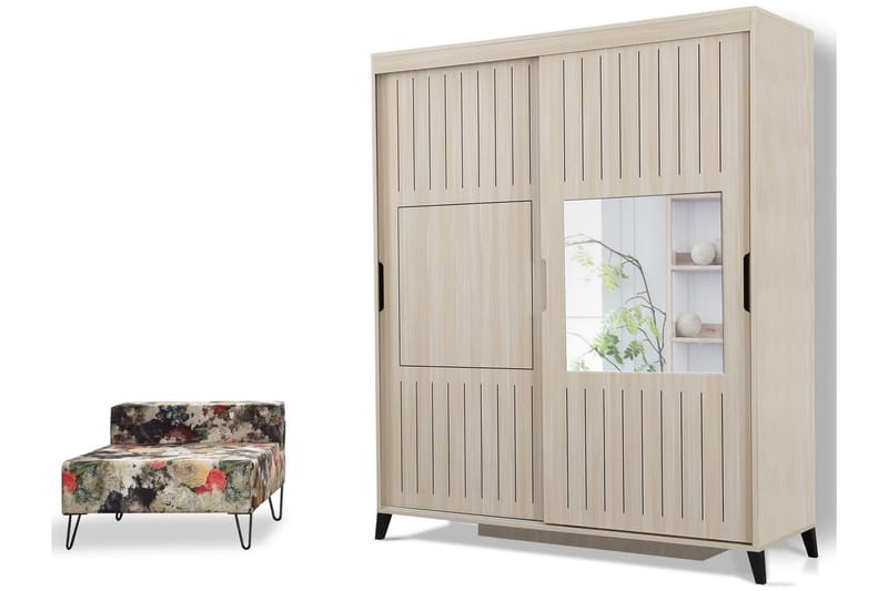 Komfortabel garderobe 170 - Lys træ - Opbevaring - Tøjopbevaring - Garderobeskabe