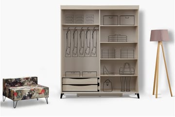 Komfortabel garderobe 170 - Lys træ - Opbevaring - Tøjopbevaring - Garderobeskabe