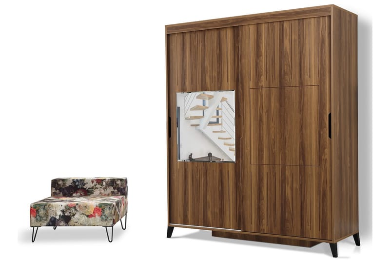 Komfortabel garderobe 170 - Valnød - Opbevaring - Tøjopbevaring - Garderobeskabe