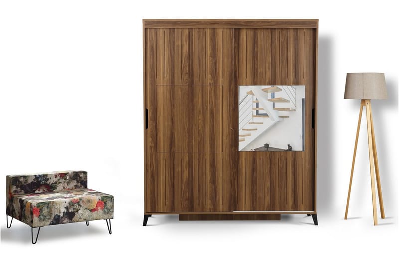 Komfortabel garderobe 190 - Valnød - Opbevaring - Tøjopbevaring - Garderobeskabe