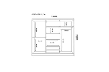 Kovric Garderobe 210x210 cm - Mat Hvid - Opbevaring - Tøjopbevaring - Garderobeskabe