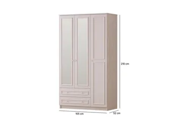 Kovric Garderobesskåp 105x210 cm - Mat Hvid - Opbevaring - Tøjopbevaring - Garderobeskabe