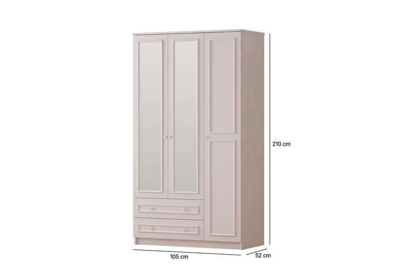 Kovric Garderobesskåp 105x210 cm - Mat Hvid - Opbevaring - Tøjopbevaring - Garderobeskabe