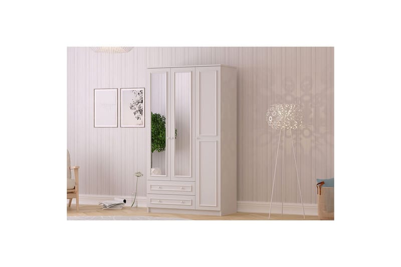 Kovric Garderobesskåp 105x210 cm - Mat Hvid - Opbevaring - Tøjopbevaring - Garderobeskabe