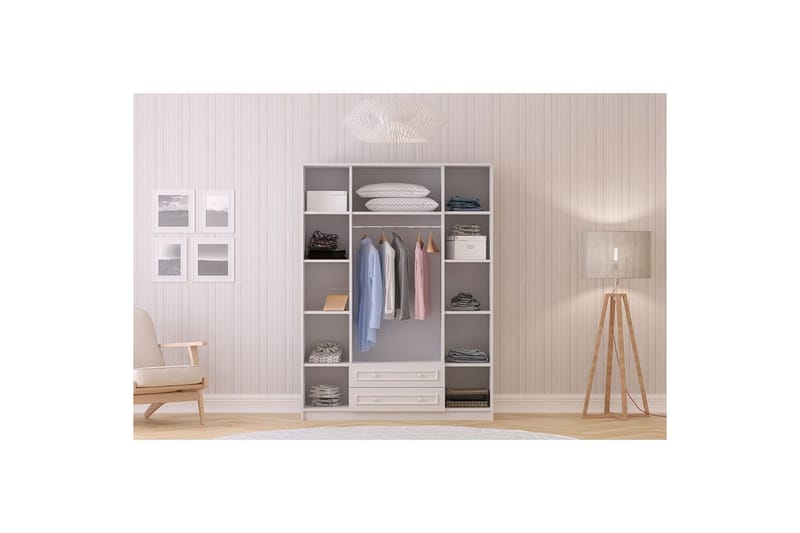 Kovric Garderobesskåp 140x210 cm - Mat Hvid - Opbevaring - Tøjopbevaring - Garderobeskabe - Garderobeskab & klædeskab