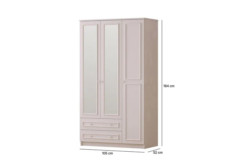 Kovric Hjørnegarderobe 105x182 cm - Mat Hvid - Opbevaring - Tøjopbevaring - Garderobeskabe - Hjørnegarderobe