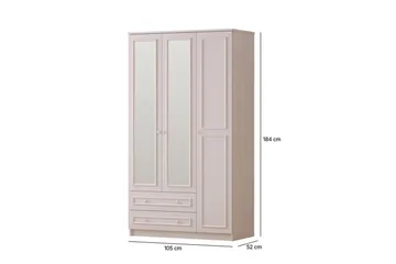 Kovric Hjørnegarderobe 105x182 cm - Mat Hvid - Opbevaring - Tøjopbevaring - Garderobeskabe