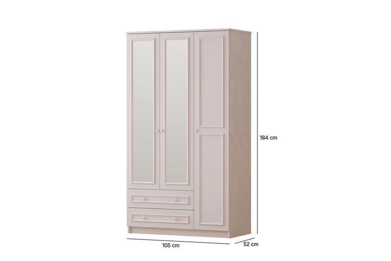 Kovric Hjørnegarderobe 105x182 cm - Mat Hvid - Opbevaring - Tøjopbevaring - Garderobeskabe