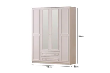 Kovric Hjørnegarderobe 140x184 cm - Mat Hvid - Opbevaring - Tøjopbevaring - Garderobeskabe