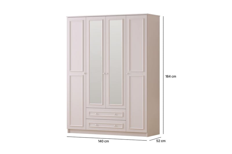 Kovric Hjørnegarderobe 140x184 cm - Mat Hvid - Opbevaring - Tøjopbevaring - Garderobeskabe - Hjørnegarderobe