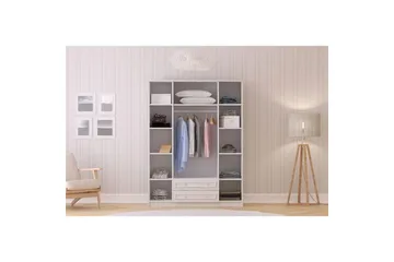 Kovric Hjørnegarderobe 140x184 cm - Mat Hvid - Opbevaring - Tøjopbevaring - Garderobeskabe