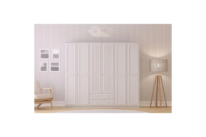 Kovric Hjørnegarderobe 210x184 cm - Mat Hvid - Opbevaring - Tøjopbevaring - Garderobeskabe