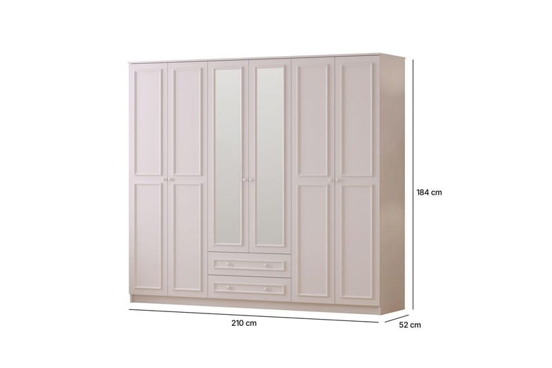 Kovric Hjørnegarderobe 210x184 cm - Mat Hvid - Opbevaring - Tøjopbevaring - Garderobeskabe