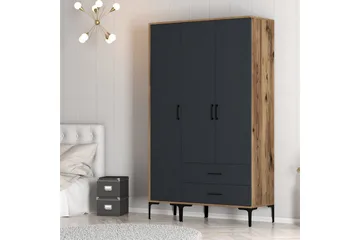 Kumsal Garderobe 120 cm - Antracit - Opbevaring - Tøjopbevaring - Garderobeskabe