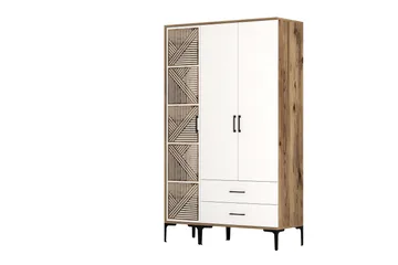 Kumsal Garderobe 120 cm - Brun/Hvid - Opbevaring - Tøjopbevaring - Garderobeskabe