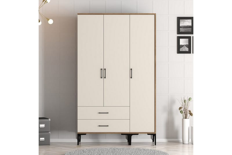 Kumsal Garderobe 120 cm - Cream - Opbevaring - Tøjopbevaring - Garderobeskabe
