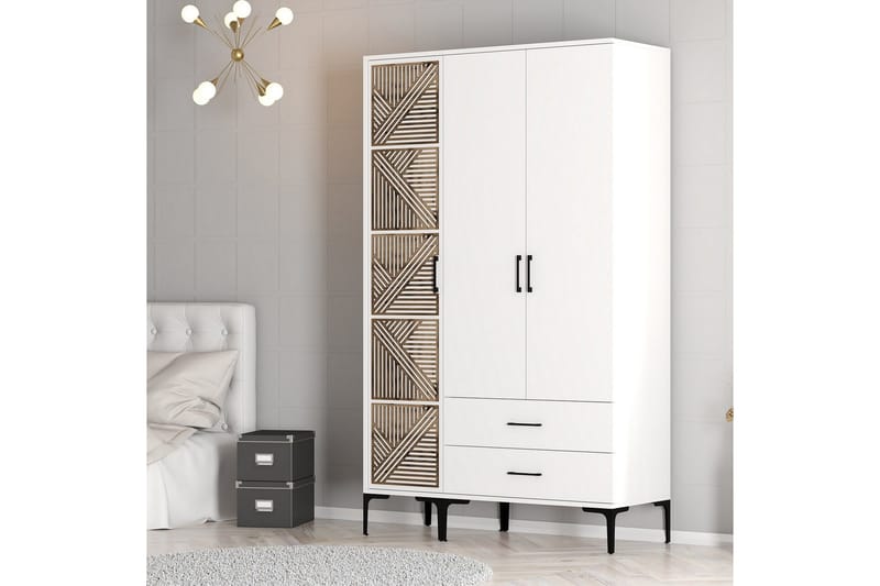 Kumsal Garderobe 120 cm - Hvid - Opbevaring - Tøjopbevaring - Garderobeskabe