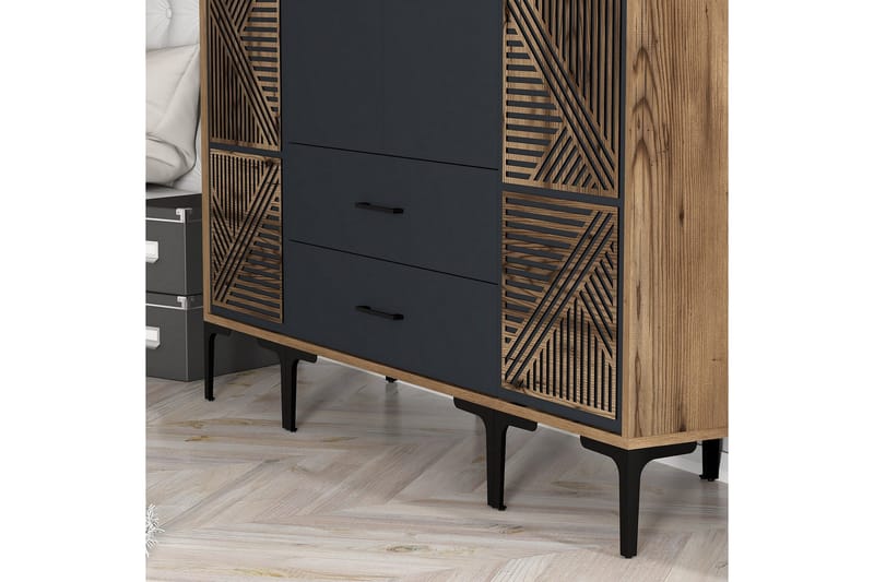 Kumsal Garderobe 160 cm - Antracit - Opbevaring - Tøjopbevaring - Garderobeskabe