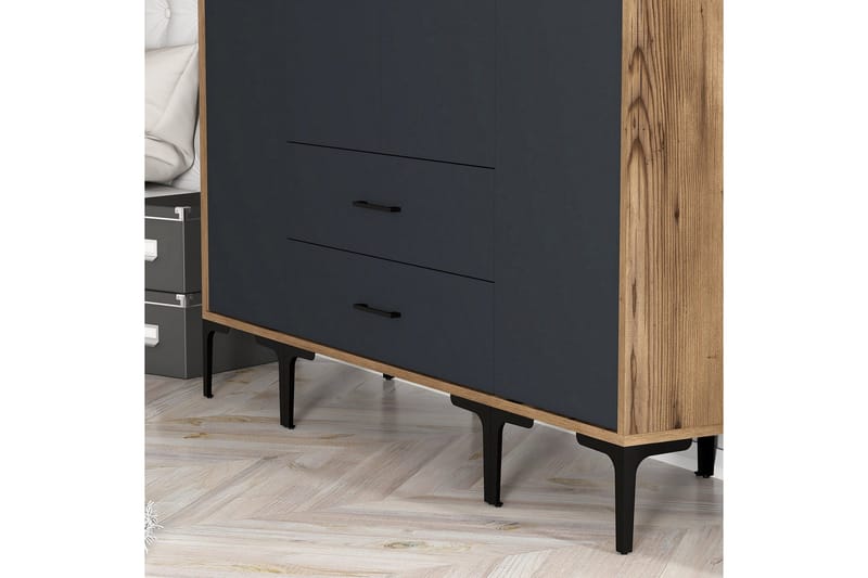 Kumsal Garderobe 160 cm - Antracit - Opbevaring - Tøjopbevaring - Garderobeskabe