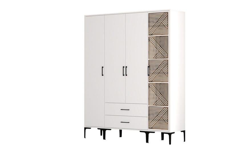 Kumsal Garderobe 160 cm - Hvid - Opbevaring - Tøjopbevaring - Garderobeskabe