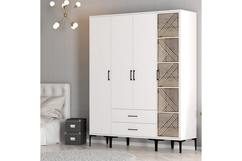 Kumsal Garderobe 160 cm - Hvid - Opbevaring - Tøjopbevaring - Garderobeskabe