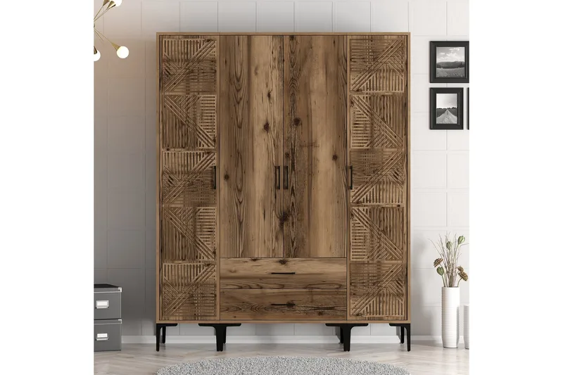 Kumsal Garderobe 160 cm, Valnød finér