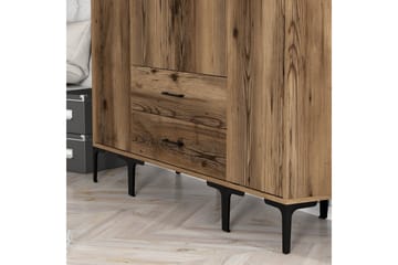 Kumsal Garderobe 160 cm - Valnød finér - Opbevaring - Tøjopbevaring - Garderobeskabe