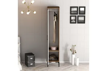 Kumsal Garderobe 40 cm - Valnød finér/Hvid - Opbevaring - Tøjopbevaring - Garderobeskabe