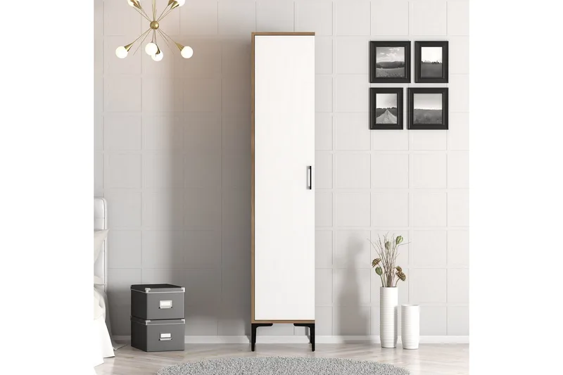 Kumsal Garderobe 40 cm, Valnød finér/Hvid