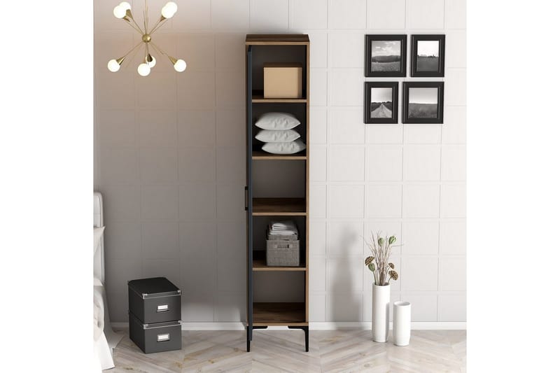 Kumsal Garderobe 40x47,5 cm - Valnød/Antracit - Opbevaring - Tøjopbevaring - Garderobeskabe