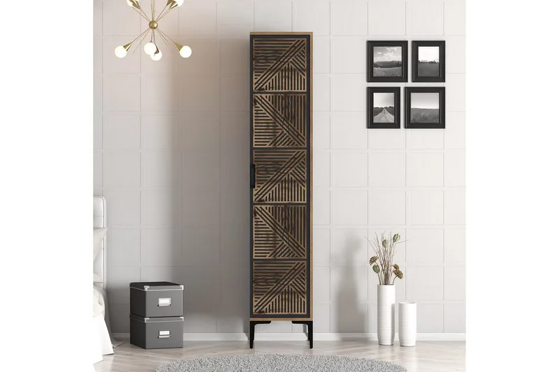 Kumsal Garderobe 40x47,5 cm - Valnød/Antracit - Opbevaring - Tøjopbevaring - Garderobeskabe