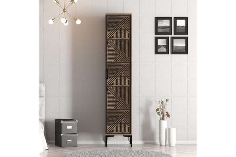 Kumsal Garderobe 40x47,5 cm - Valnød/Antracit - Opbevaring - Tøjopbevaring - Garderobeskabe