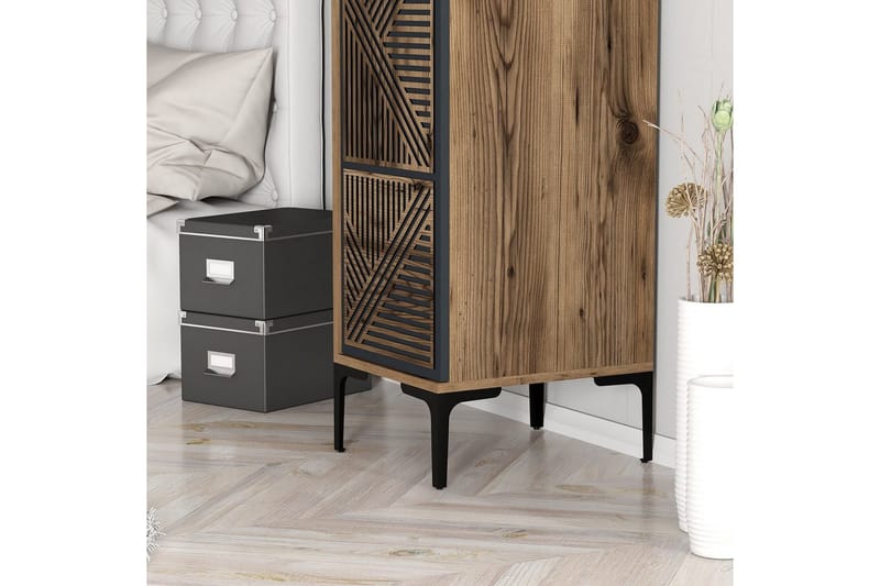 Kumsal Garderobe 40x47,5 cm - Valnød/Antracit - Opbevaring - Tøjopbevaring - Garderobeskabe