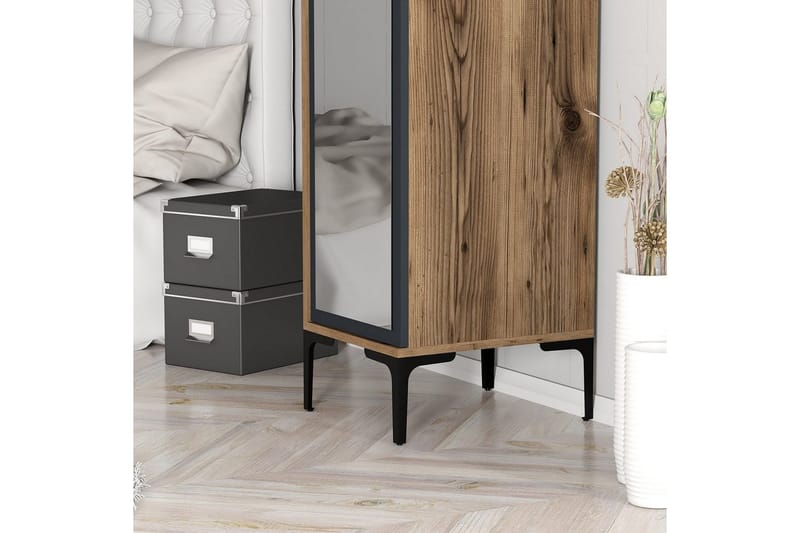 Kumsal Garderobe 40x47,5 cm - Valnød/Antracit - Opbevaring - Tøjopbevaring - Garderobeskabe