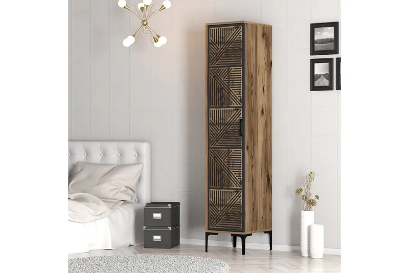 Kumsal Garderobe 40x47,5 cm - Valnød/Antracit - Opbevaring - Tøjopbevaring - Garderobeskabe